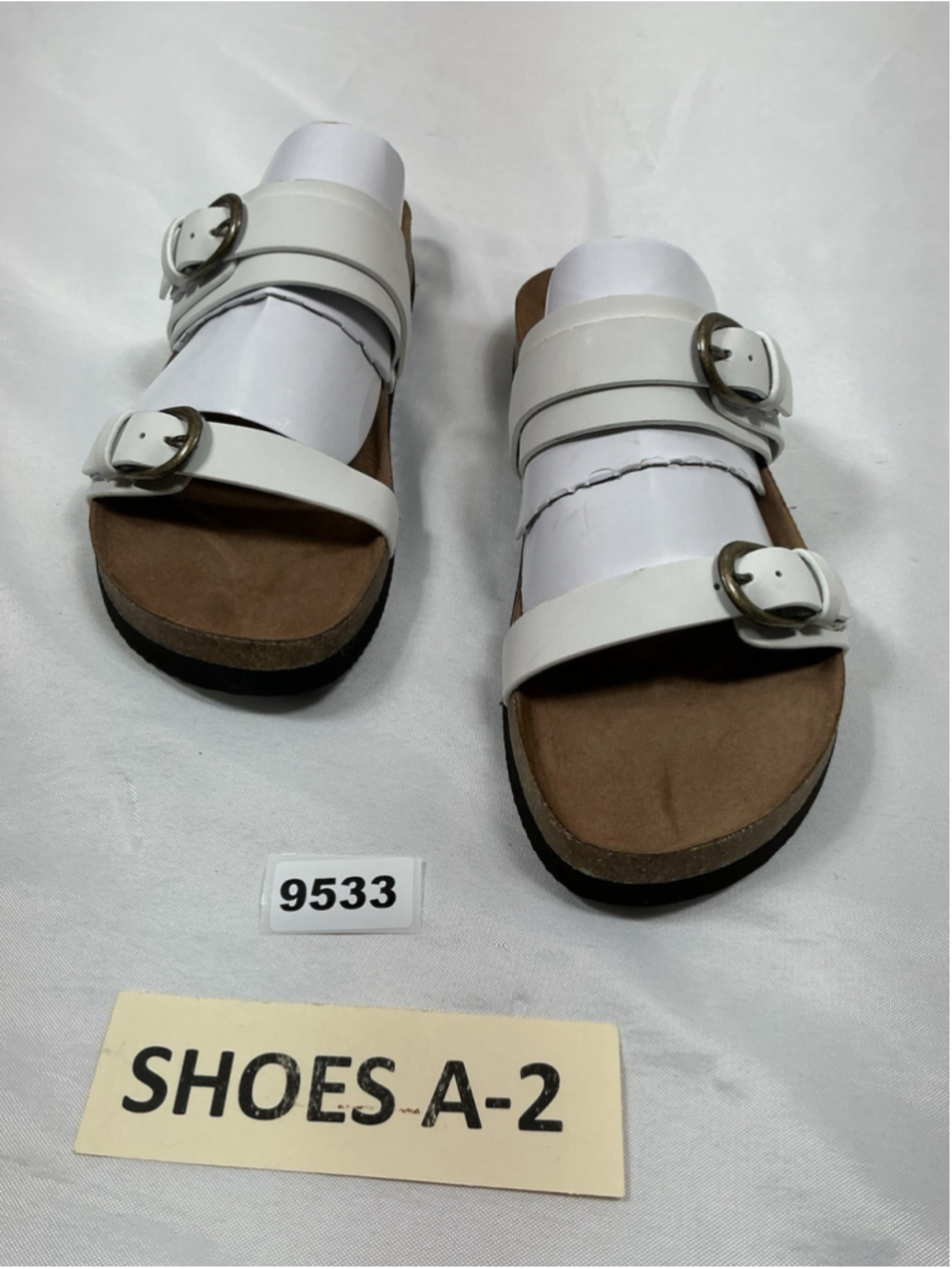 Womans New White Mountain Hardball Slide Sandals Size 11 M White